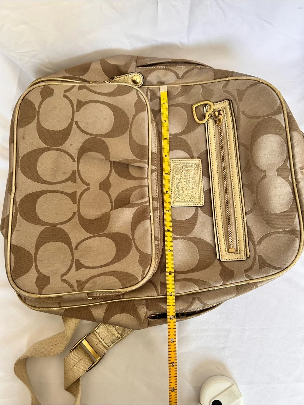 Coach Poppy Y2K Backpack Khaki Gold Signature C H1260-F20046